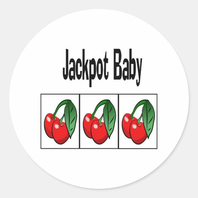 Jackpot Baby Runder Aufkleber (Vorderseite)