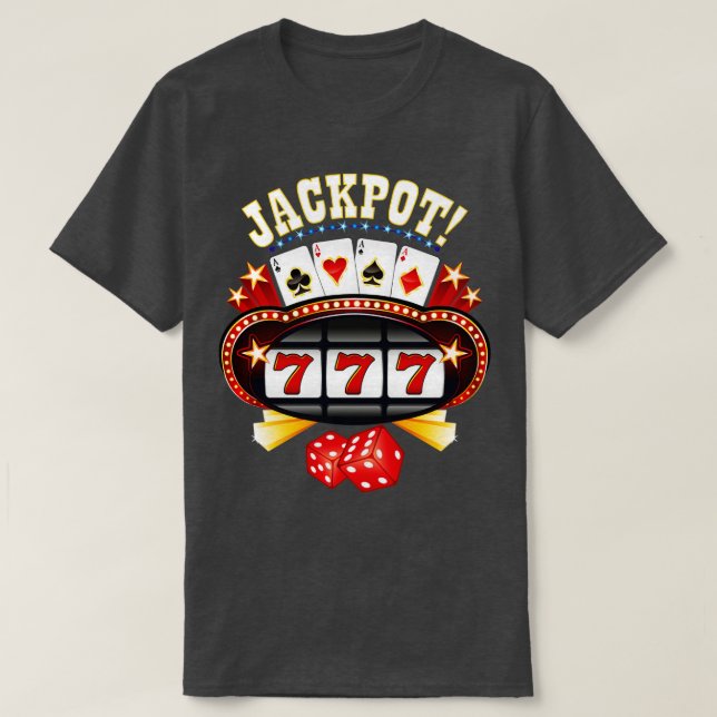 Jackpot Gambler Gamble Gamble Spielautomat T-Shirt (Design vorne)