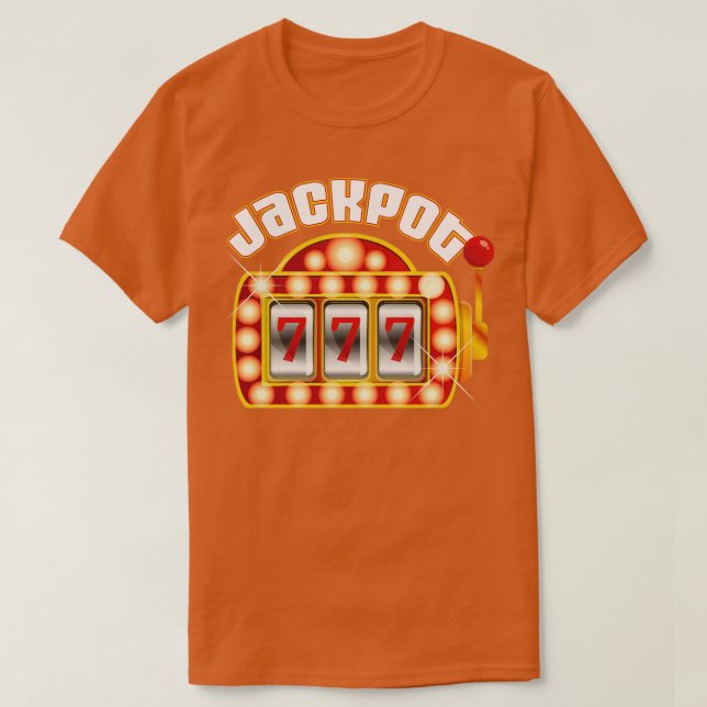 Jackpot Gambler Gambler Spielautomat T-Shirt (Design vorne)