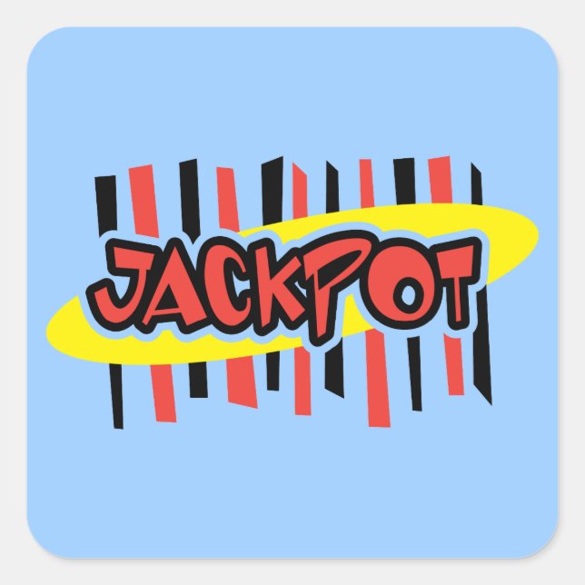 Jackpot-Gewinner - Retro-Gambling-Stil Quadratischer Aufkleber (Vorderseite)