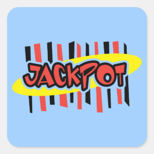 Jackpot-Gewinner - Retro-Glücksspiel-Stil Quadratischer Aufkleber
