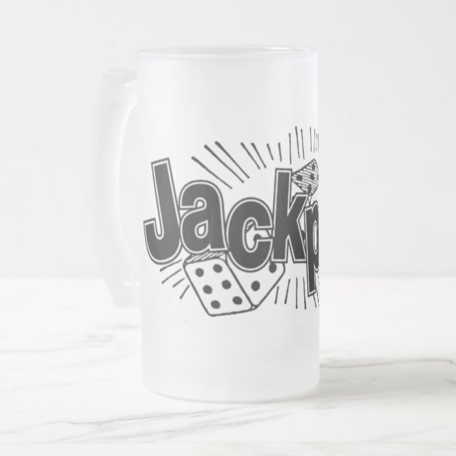 Jackpot Mattiert Glass Beer Tasse (Vorderseite Links)