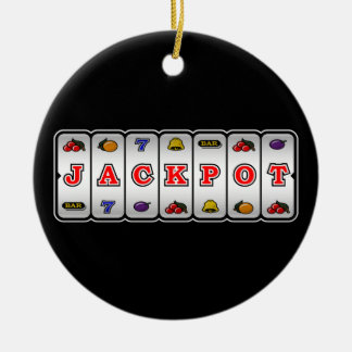 Jackpot-Spielautomat-Verzierung (dunkel) Keramikornament