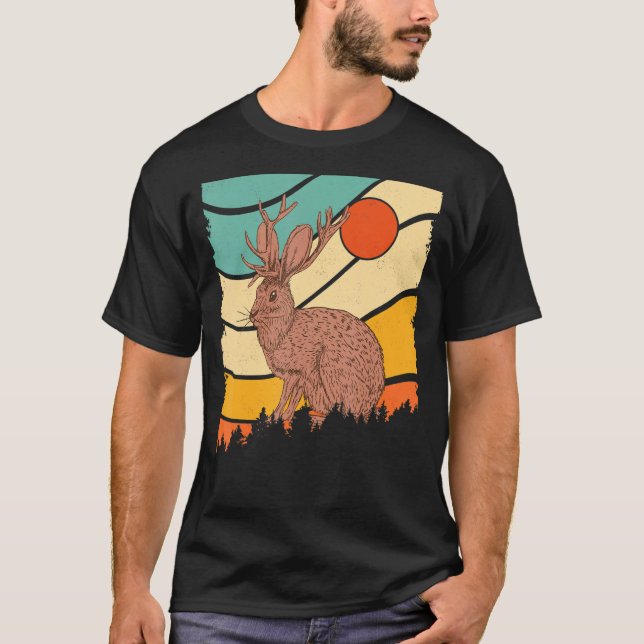 Jackrabbit Desert Sunset Mountain Cactus Sunshine  T-Shirt (Vorderseite)