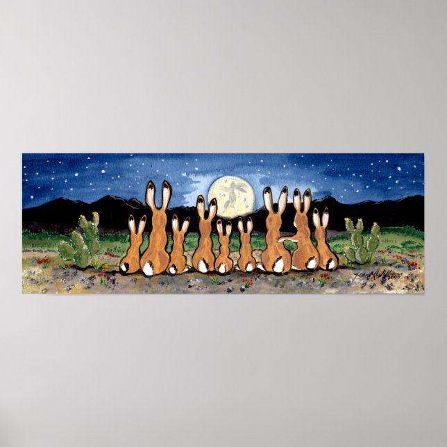 Jackrabbit Familienwüste Moon Night Poster (Vorne)