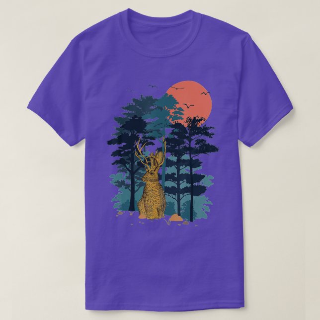 Jackrabbit Mountain Pine Tree Sky Birds are Flying T-Shirt (Design vorne)