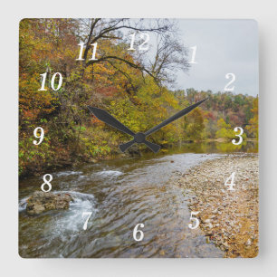 Jacks Fork Herbstwanduhr Quadratische Wanduhr