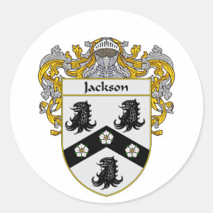 Jackson Coat of Arms (Mantled) Runder Aufkleber