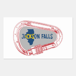 Jackson Falls Illinois Rock Climbing Carabiner Rechteckiger Aufkleber