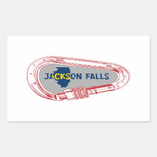 Jackson Falls Illinois Rock Climbing Carabiner Rechteckiger Aufkleber