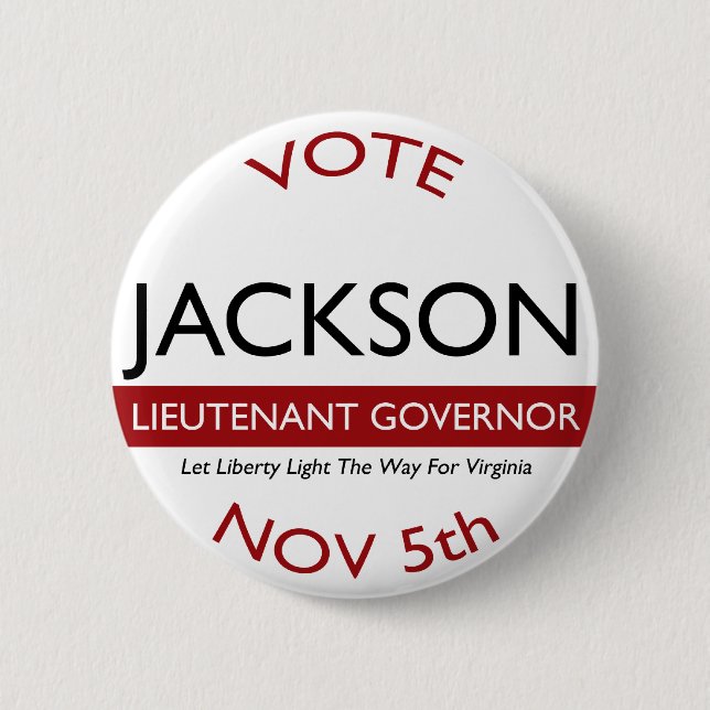 Jackson für lt Governor Logo Button (Vorderseite)