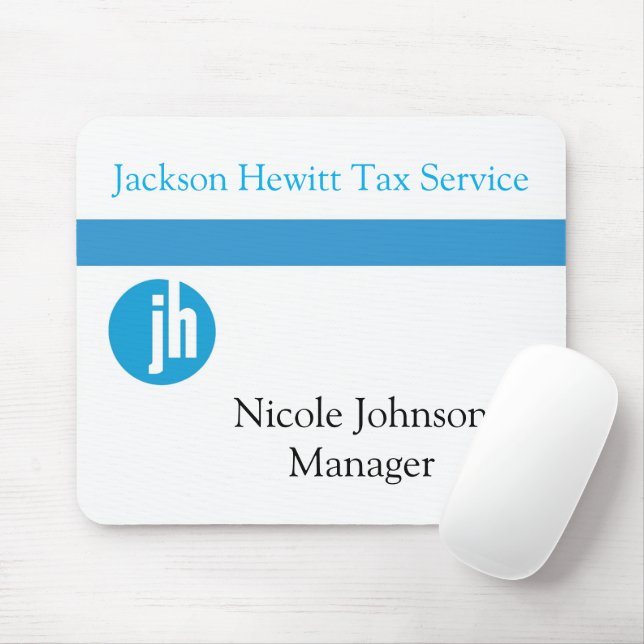 Jackson Hewitt Tax Service Blue Monogram Mousepad (Mit Mouse)