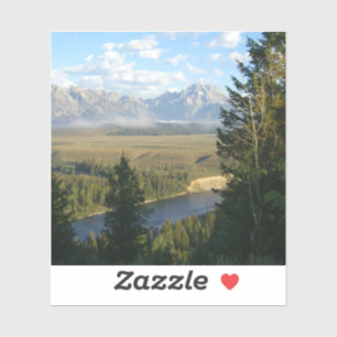 Jackson Hole Berge und Fluss Aufkleber