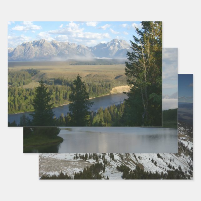 Jackson-Hole-Berge und Fluss Geschenkpapier Set (Set)