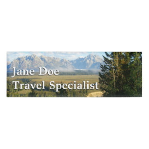 Jackson-Hole-Berge und -Fluss Namenschild