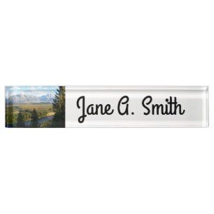 Jackson Hole Berge und Fluss Namensplakette