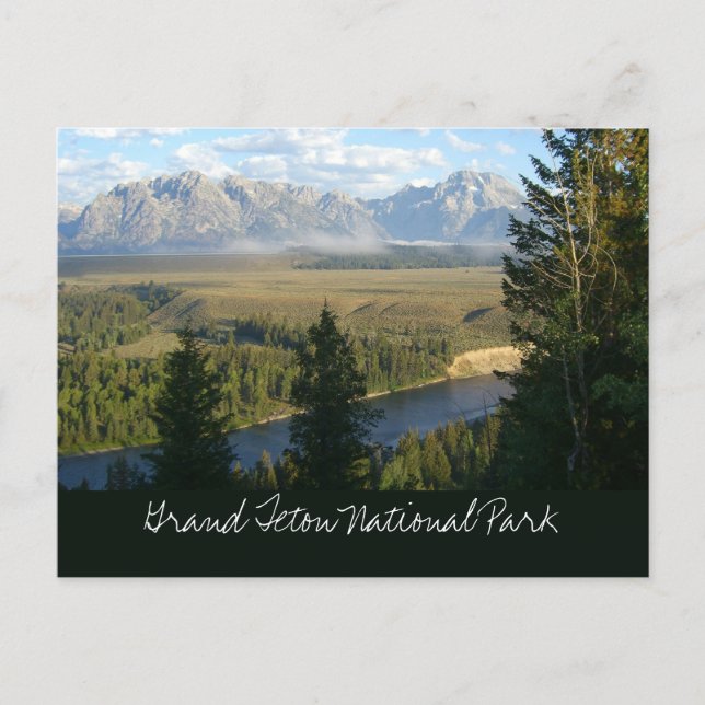 Jackson Hole Berge und Fluss Postkarte (Vorderseite)
