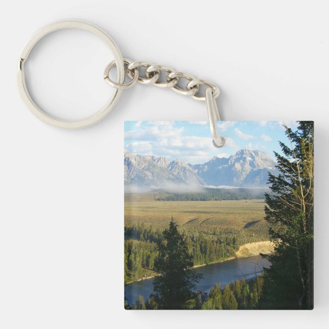 Jackson-Hole-Berge und Fluss Schlüsselanhänger (Vorderseite)