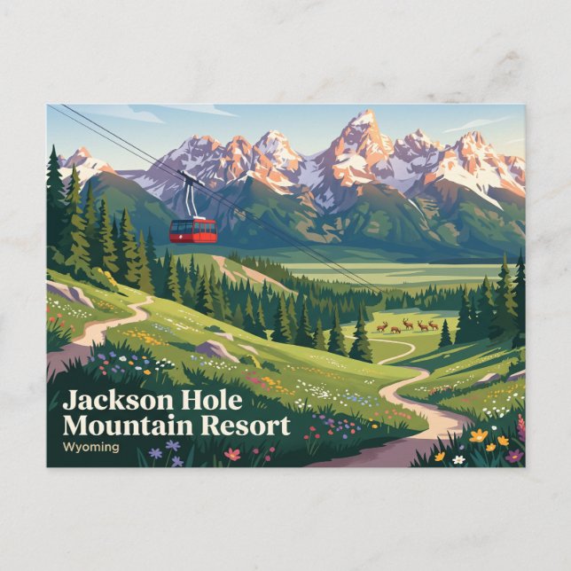 Jackson Hole Mountain Resort USA Postkarte (Vorderseite)