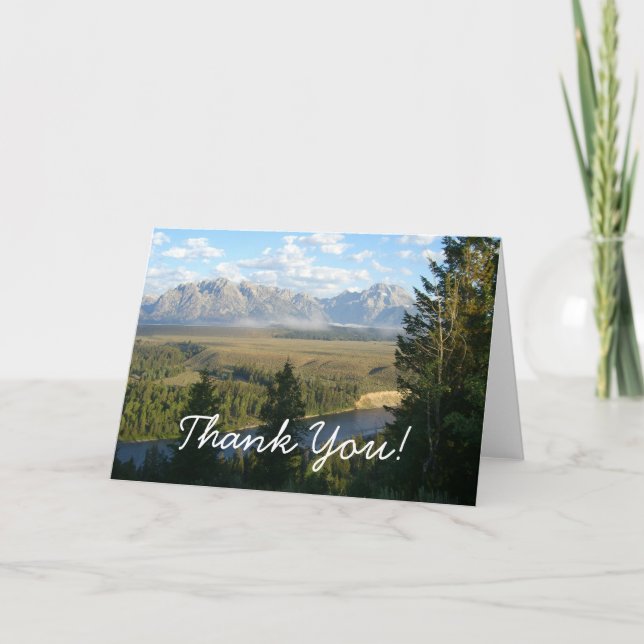 Jackson Hole Mountains and River Danke Card (Vorderseite)