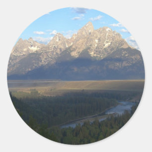 Jackson Hole Mountains (Grand Teton National Park) Runder Aufkleber