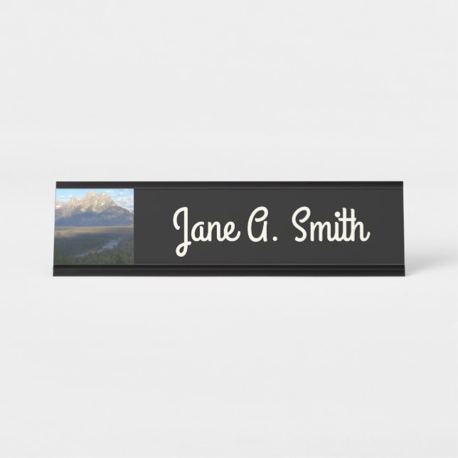 Jackson Hole Mountains (Grand Teton National Park) Schreibtischnamensplakette (Vorderseite )
