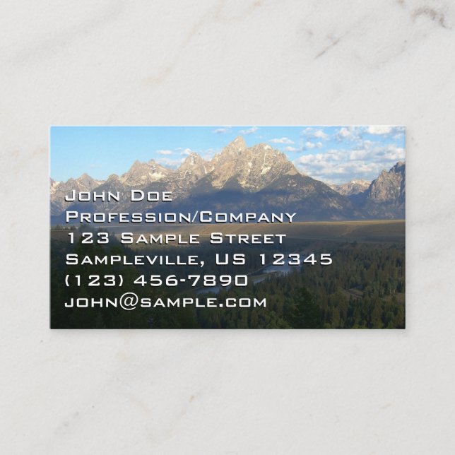 Jackson Hole Mountains (Grand Teton National Park) Visitenkarte (Vorderseite)