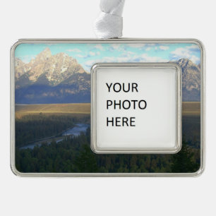 Jackson Hole Mountains (Grand-Teton-Nationalpark) Rahmen-Ornament Silber