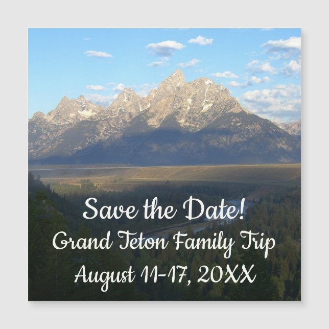 Jackson Hole Mountains Grand Teton Save the Date Magnetkarte (Vorderseite)