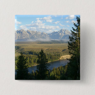 Jackson Hole Mountains und Fluss Button