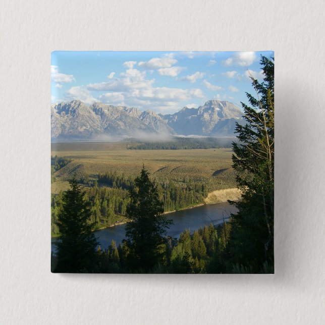 Jackson Hole Mountains und Fluss Button (Vorderseite)