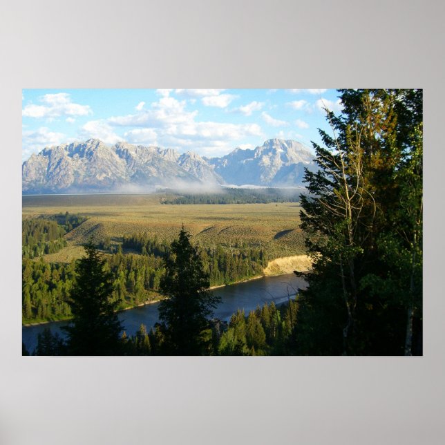 Jackson Hole Mountains und Fluss Poster (Vorne)