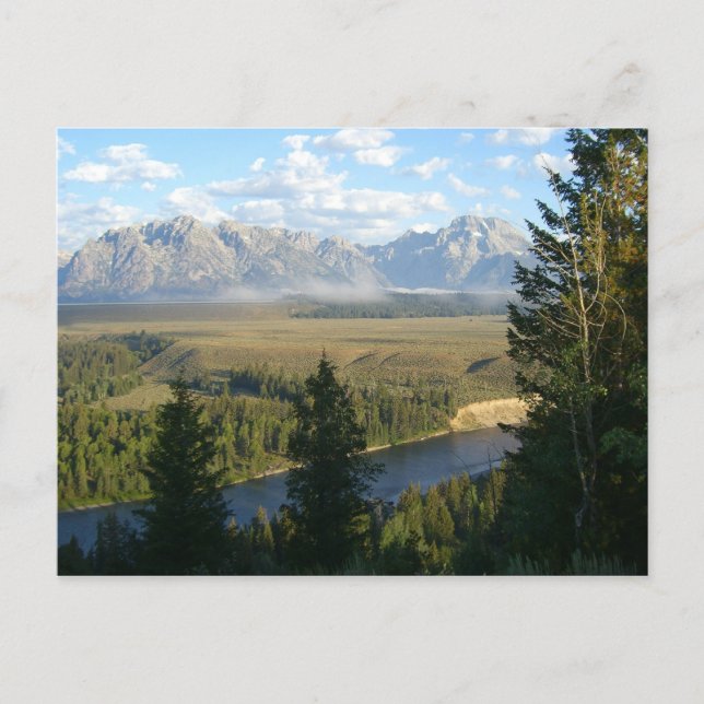 Jackson Hole Mountains und Fluss Postkarte (Vorderseite)