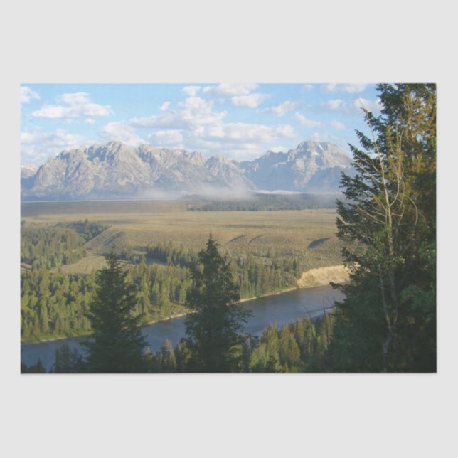 Jackson Hole Mountains und Fluss Seidenpapier (Vorderseite)