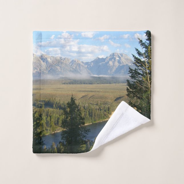 Jackson Hole Mountains und Fluss Waschlappen (Waschlappen)