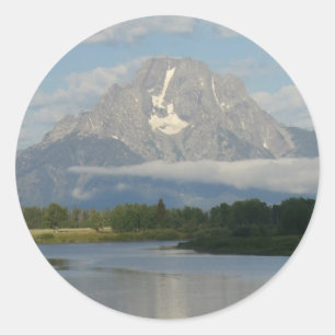 Jackson Hole River im Grand Teton National Park Runder Aufkleber
