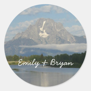 Jackson Hole River im Grand Teton National Park Runder Aufkleber