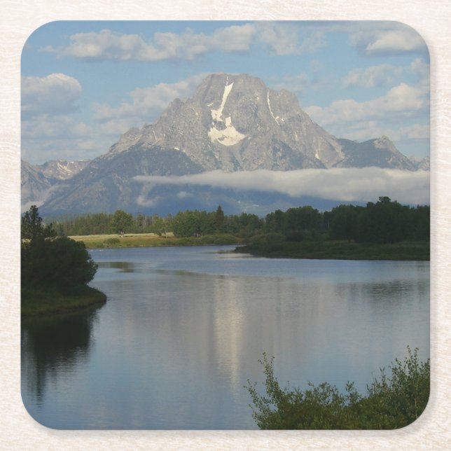 Jackson Hole River im Grand Teton Nationalpark Rechteckiger Pappuntersetzer (Vorderseite)