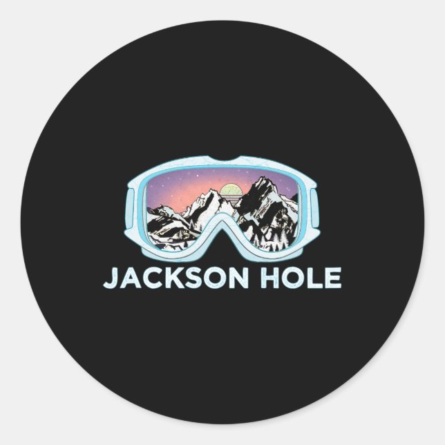 Jackson Hole Ski Design Jackson Hole Runder Aufkleber (Vorderseite)
