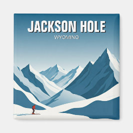 Jackson Hole Skier Travel Magnet