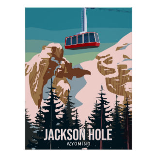 Jackson Hole Travel Resort Plakat Vintag Poster
