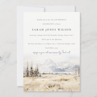 Jackson Hole Wyoming Aquarell-Landschaft Geburtsta Einladung