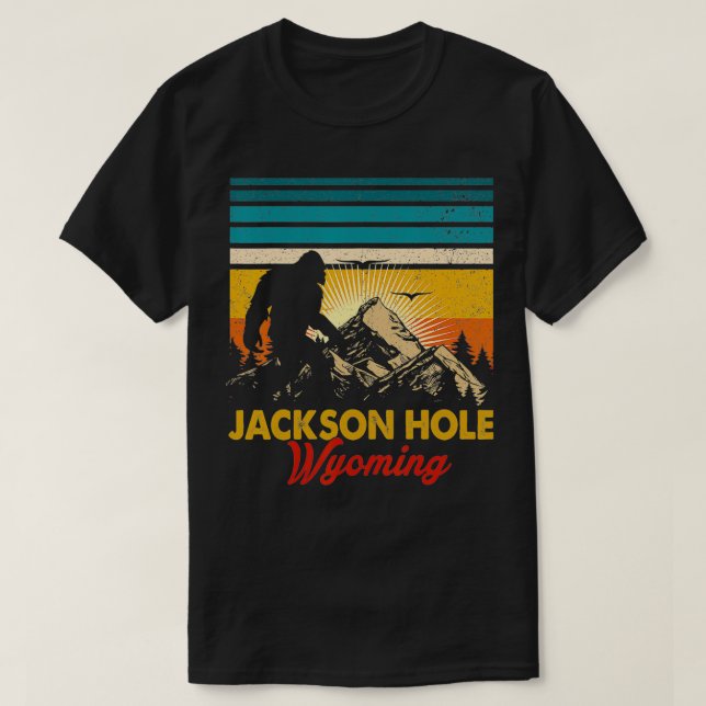 Jackson Hole Wyoming Bigfoot National Park Mountai T-Shirt (Design vorne)