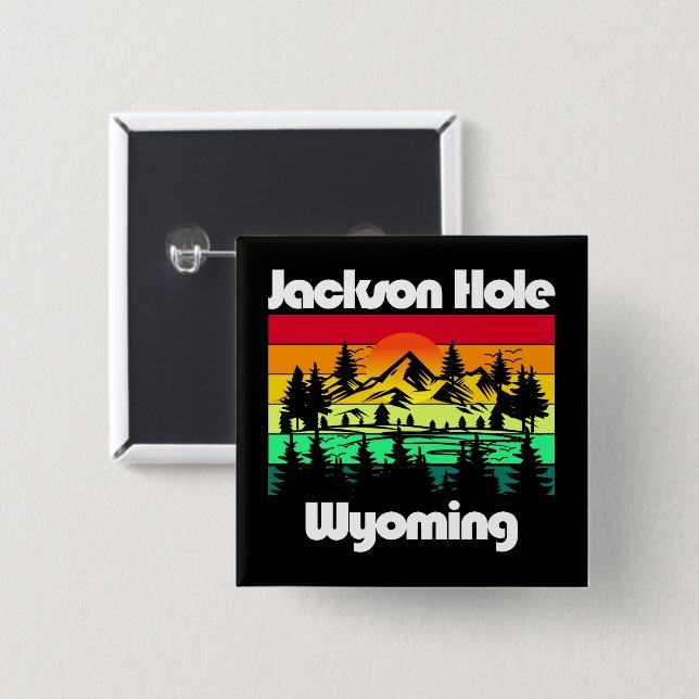 Jackson Hole Wyoming Button (Vorne & Hinten)