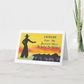 Jackson Hole Wyoming Cowboy Card Karte