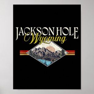 Jackson Hole Wyoming Grand Teton Berge Vintage Poster