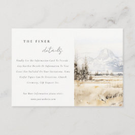 Jackson Hole Wyoming Landscape Wedding Details Begleitkarte