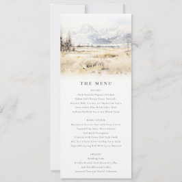 Jackson Hole Wyoming Landscape Wedding Menu Card Einladung