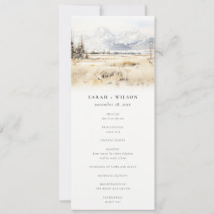 Jackson Hole Wyoming Landschaft Hochzeitsprogramm Einladung