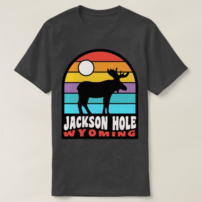 Jackson Hole Wyoming Moose Abzeichen T-Shirt (Design vorne)